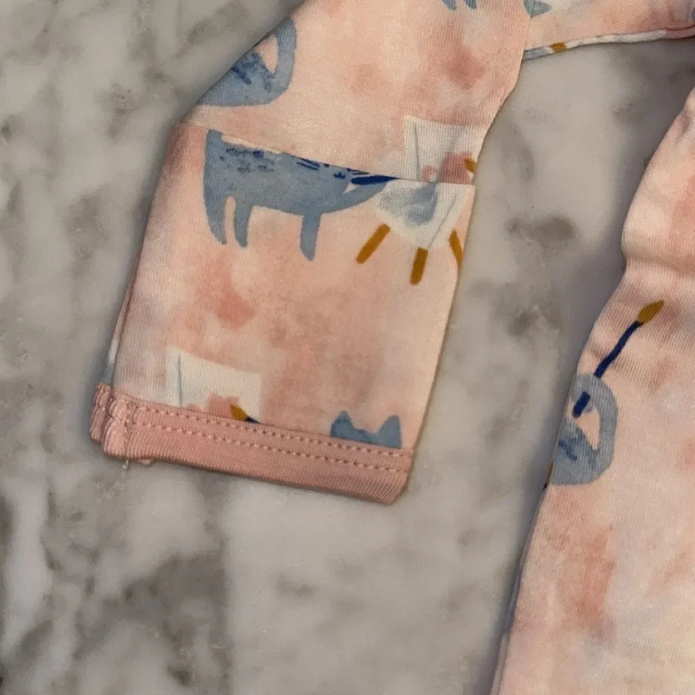 NWT Magnetic Me Modal Pink & Blue Cat Artist Footie - Picture 7 of 7